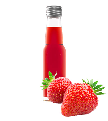 Erdbeerlimes in der 20-ml-Flasche von likoer24 — mit eigenem Etikett personalisierbar